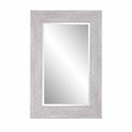 Homeroots Weathered Gray Woven Faux Wood Rectangular Mirror 401215